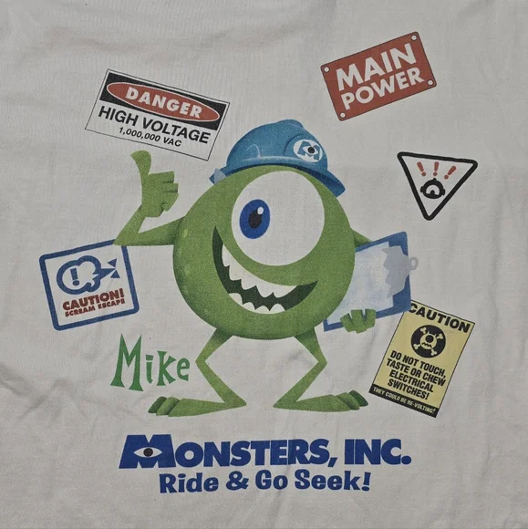Tokyo Disney Resorts Monsters, Inc Tshirt Ride & Go Seek Size Large Souvenir - Picture 2 of 7